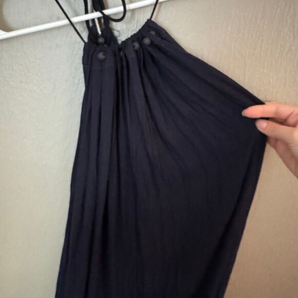 YOUNG FABULOUS AND BROKE Blue and Yellow Ombre Halter Maxi Dress Size Medium - Picture 4 of 9